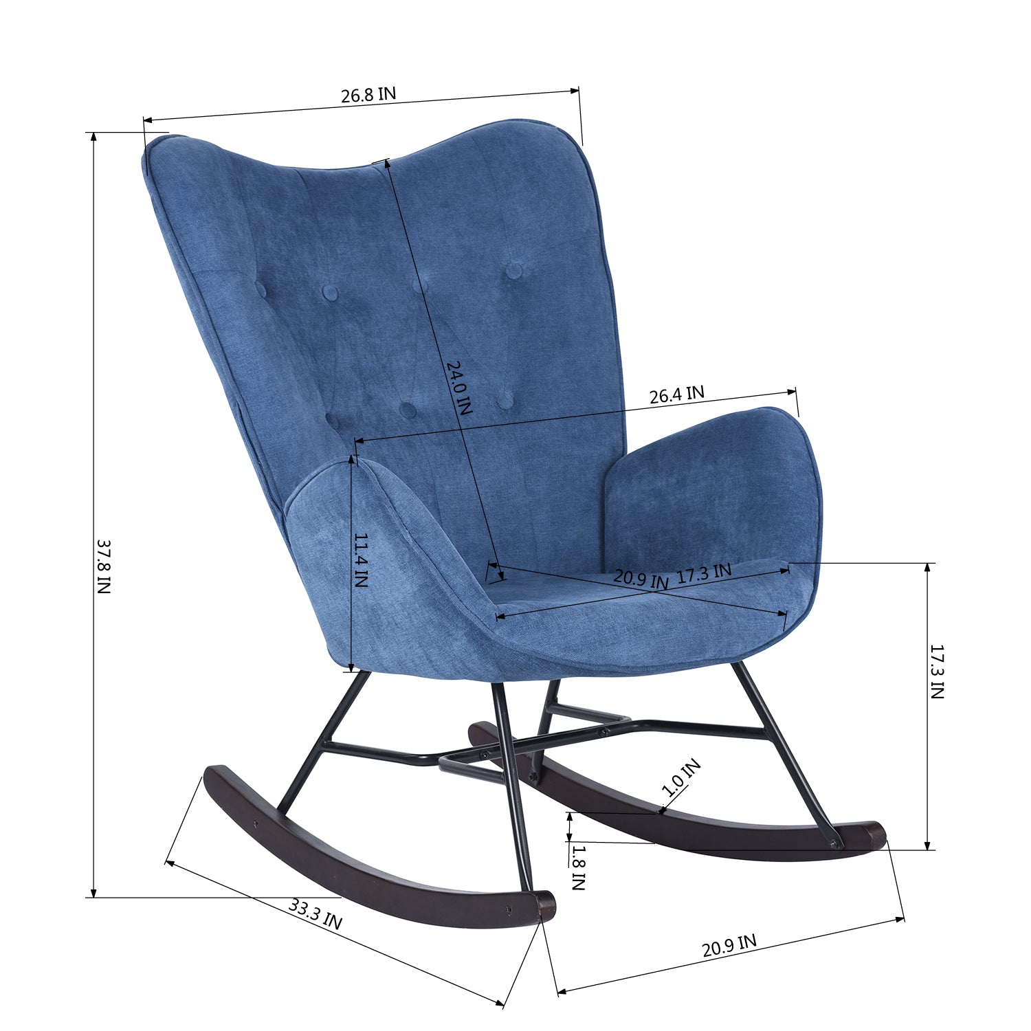 Epping Modern Rocking Fabric Armchair- HOMY CASA