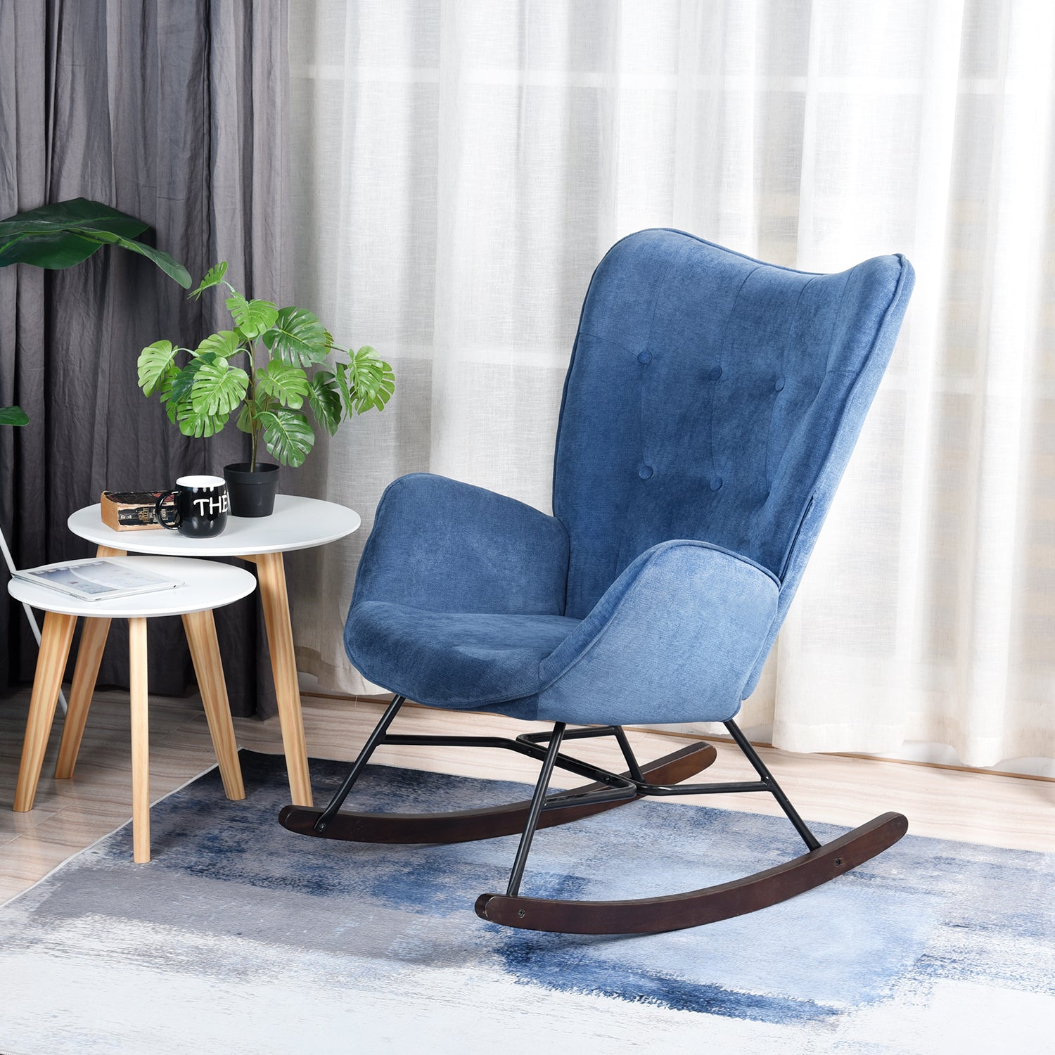 Epping Modern Rocking Fabric Armchair- HOMY CASA