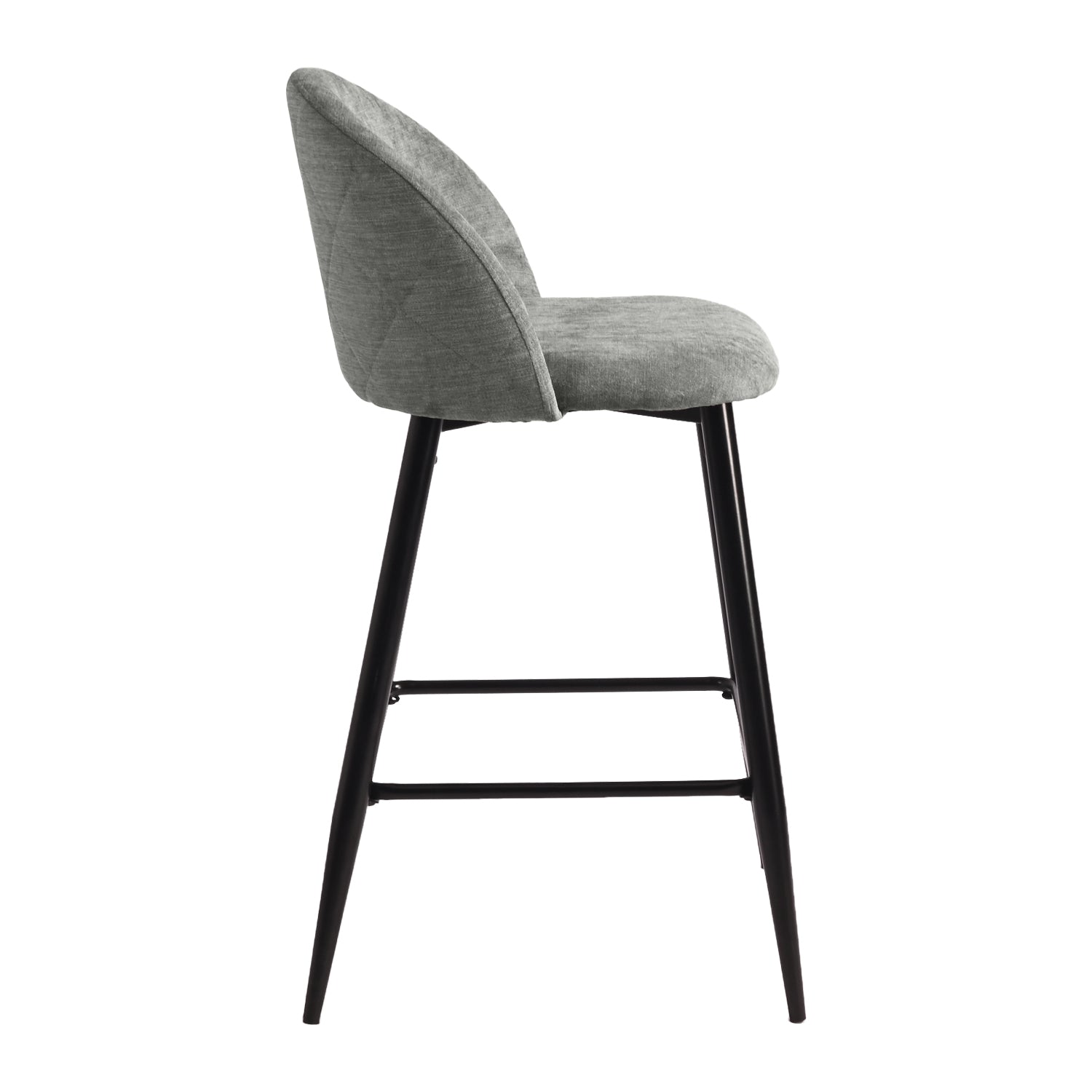 Haseeb 26" Upholstered Counter Height Bar Stool Bar Chairs Set of 2-HOMY CASA