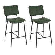 independence bar stool -black with button tufted back and metal frame - stylish for kitchen or home bar