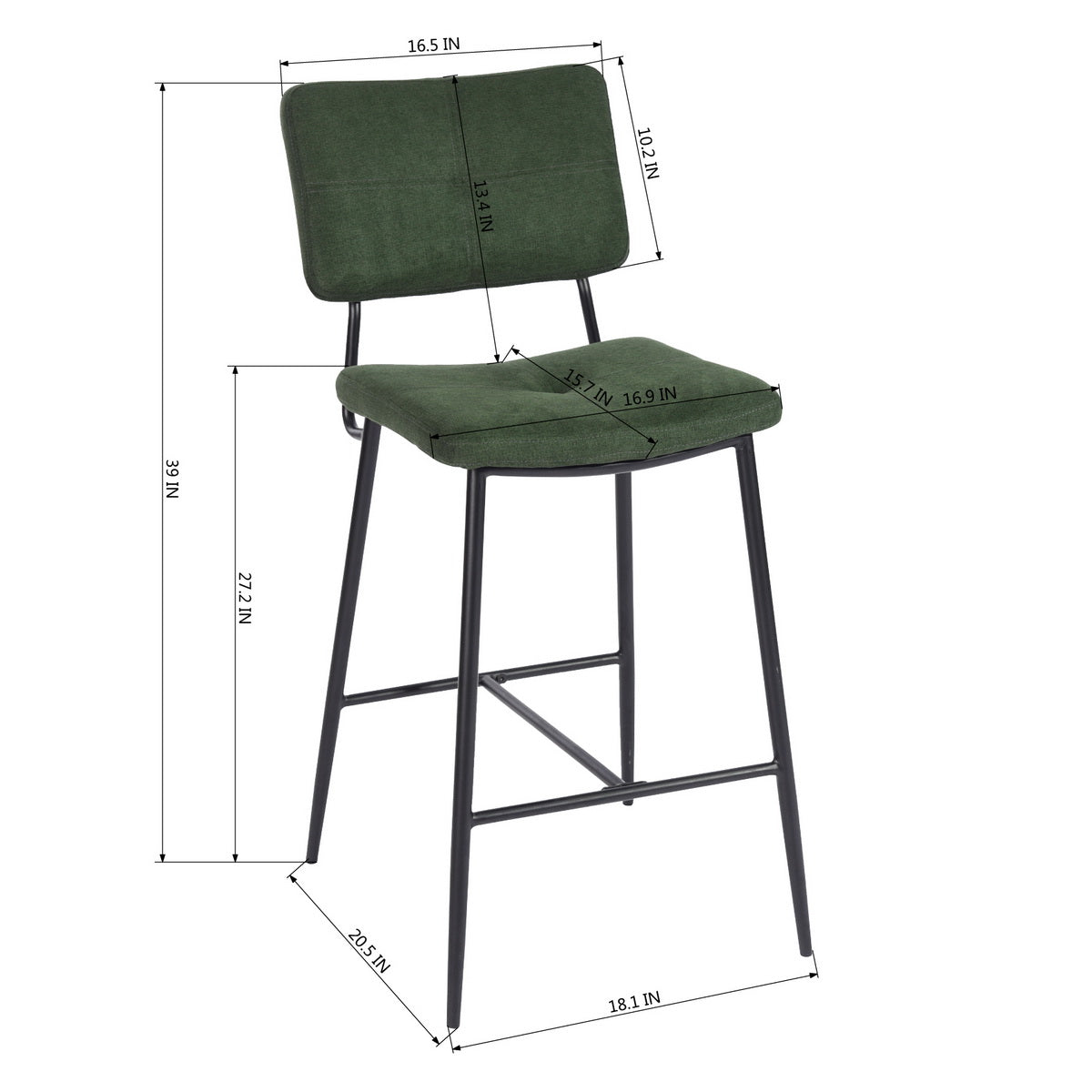 Independence Mid-Century Modern Faux Leather Barstools(Set of 2)-HOMY CASA