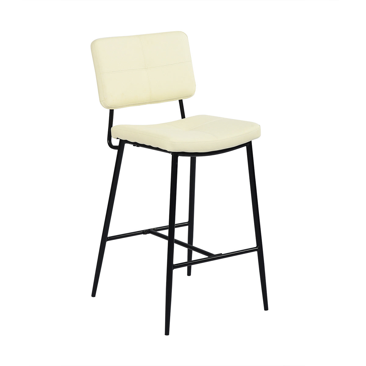 Independence Mid-Century Modern Faux Leather Barstools(Set of 2)-HOMY CASA
