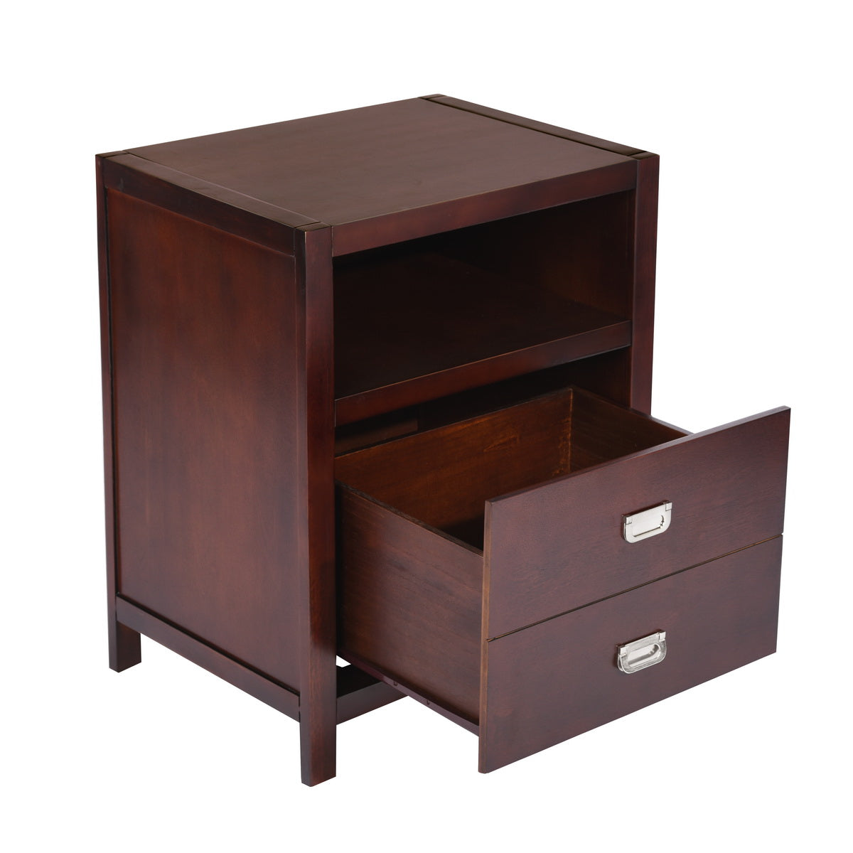 Modern Bedroom Nightstand Solid Wood Organizer Side End Table with 1-Drawer Storage Cabinet LORALIE - HomyCasa