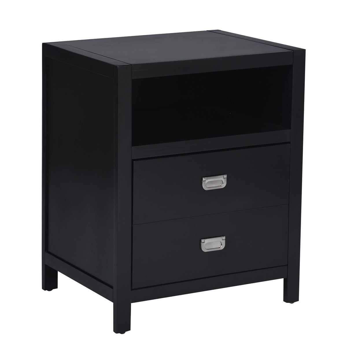 Modern Bedroom Nightstand Solid Wood Organizer Side End Table with 1-Drawer Storage Cabinet LORALIE - HomyCasa