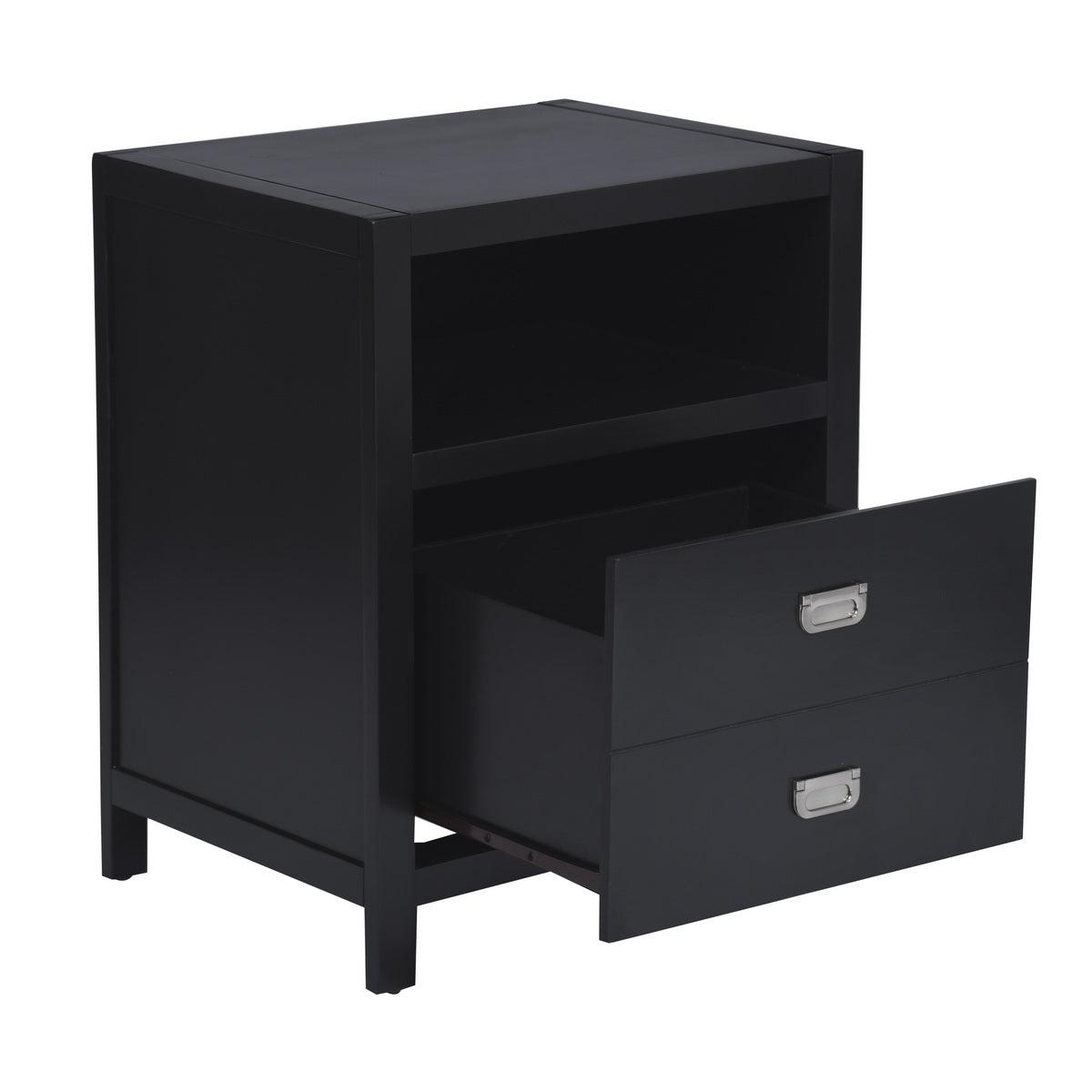 Modern Bedroom Nightstand Solid Wood Organizer Side End Table with 1-Drawer Storage Cabinet LORALIE - HomyCasa