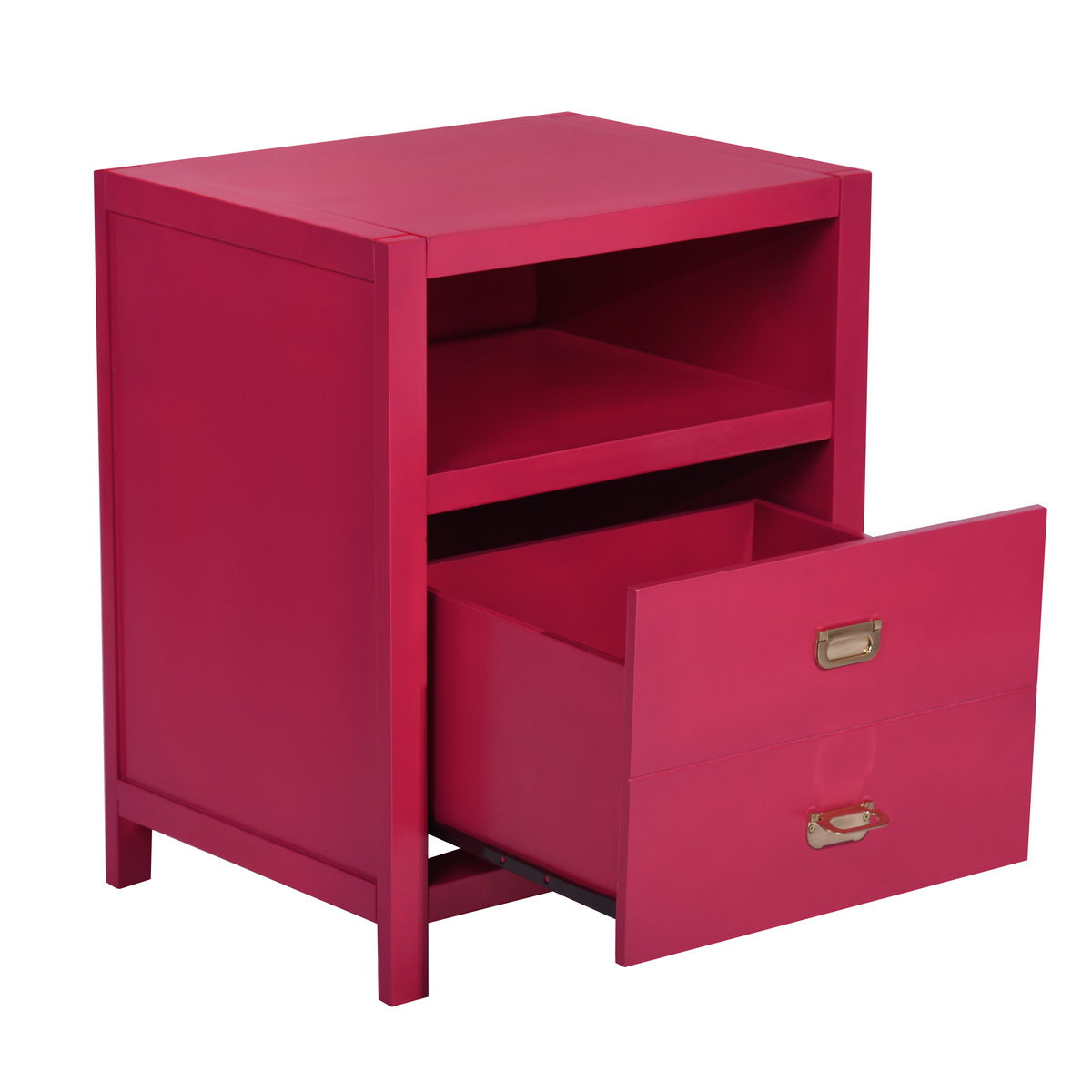 Modern Bedroom Nightstand Solid Wood Organizer Side End Table with 1-Drawer Storage Cabinet LORALIE - HomyCasa