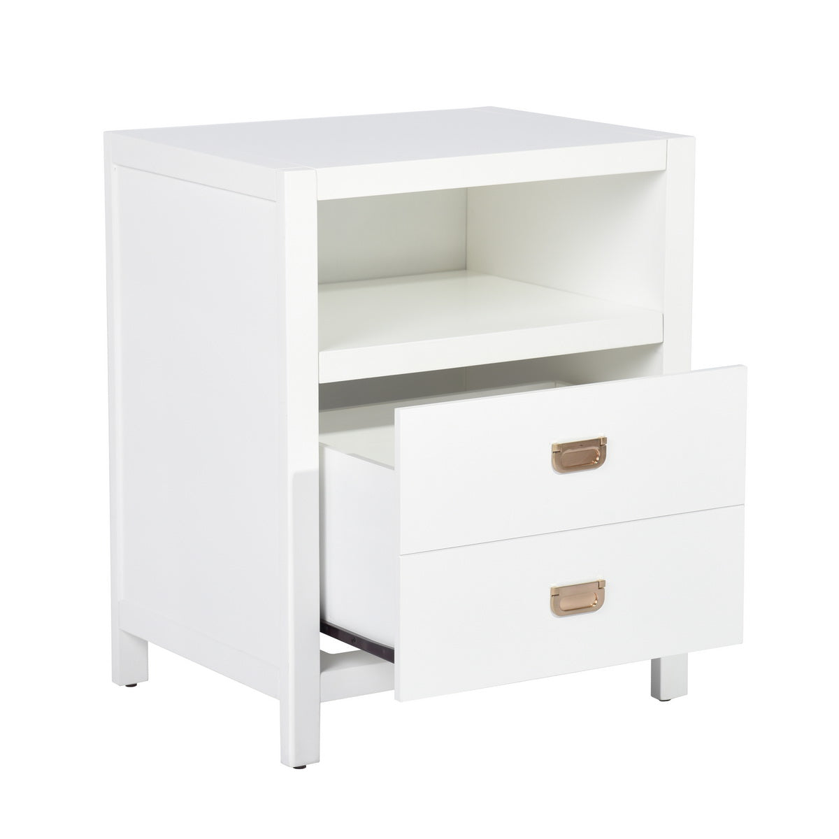 Modern Bedroom Nightstand Solid Wood Organizer Side End Table with 1-Drawer Storage Cabinet LORALIE - HomyCasa
