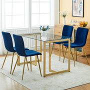 Scargill Modren Dining Chairs Set of 4,with Fabric Seat & Back with Golden Legs for Dining Room-HOMY CASA