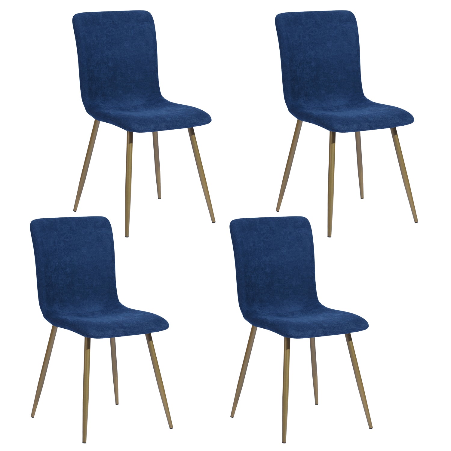 Scargill Modren Dining Chairs Set of 4,with Fabric Seat & Back with Golden Legs for Dining Room-HOMY CASA